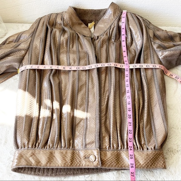 VINTAGE HETTABRETZ 1970s Reptile Leather Jacket w/ Mohair Interior, RARE! - Picture 15 of 15